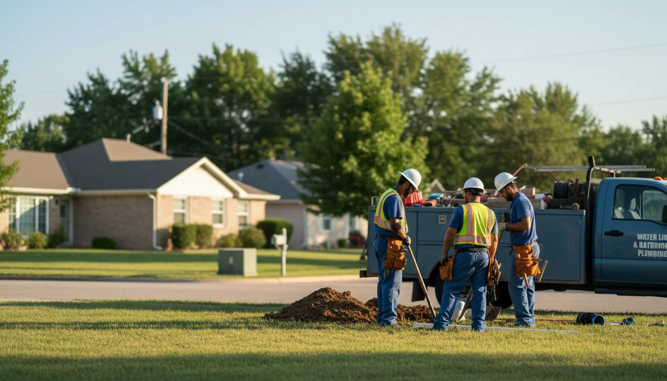 Residential water line and bathroom plumbing service in Tynan, TX